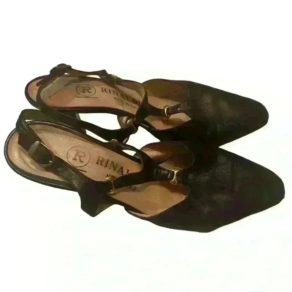 Mirina Rinaldi kitten heel straps designer size  used condition size 37.5 or 7.5
